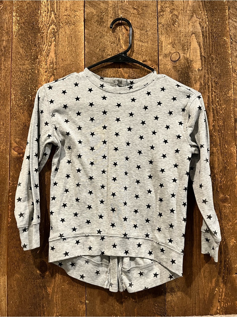 kidpik Grey Sweatshirt with Black Star Print